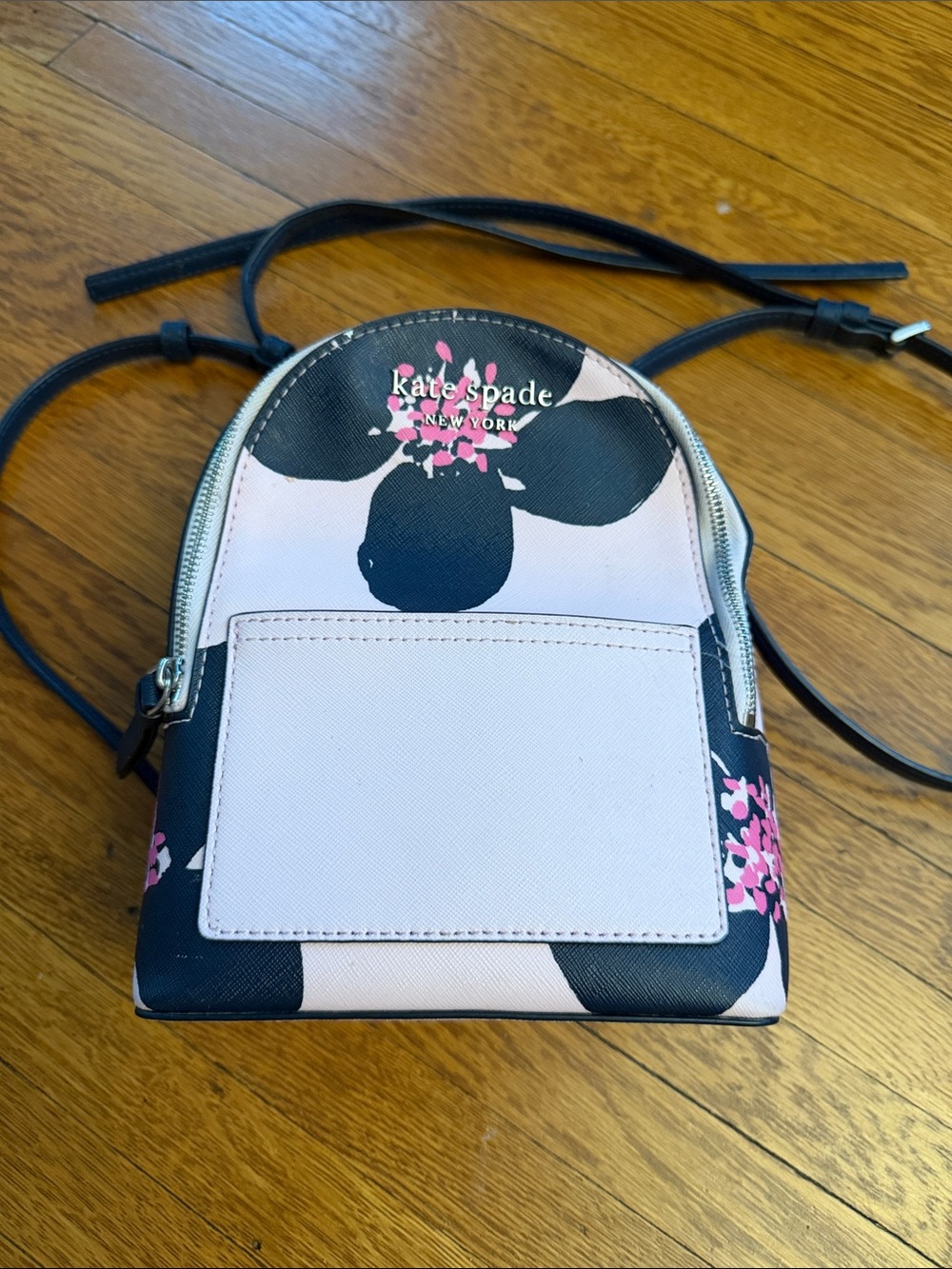 kate spade Pink and Black Floral Mini Backpack Bag